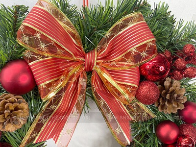 Vòng nguyệt quế Noel nhiều châu ĐK 40 - 55cm [Cổ điển - 3 màu] VNGQ-X-46